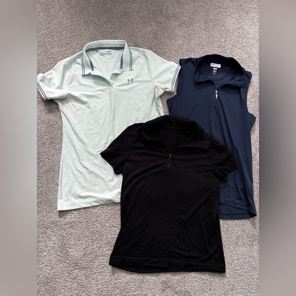 Under Armour Tops - Lululemon Swiftly Polo, Under Armour Light Green Polo, Navy sleeveless polo
